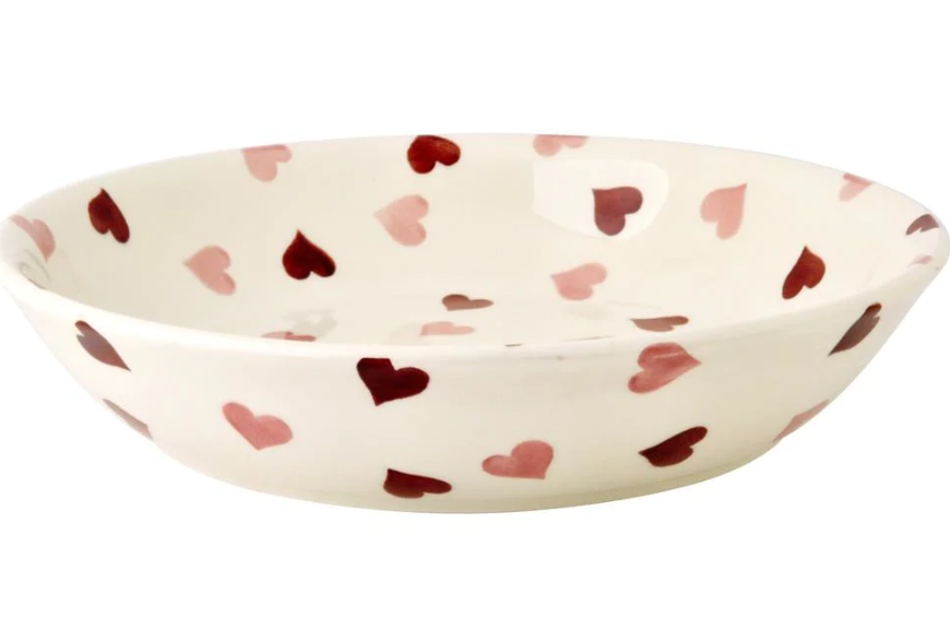 Pink Hearts Medium Pasta Bowl