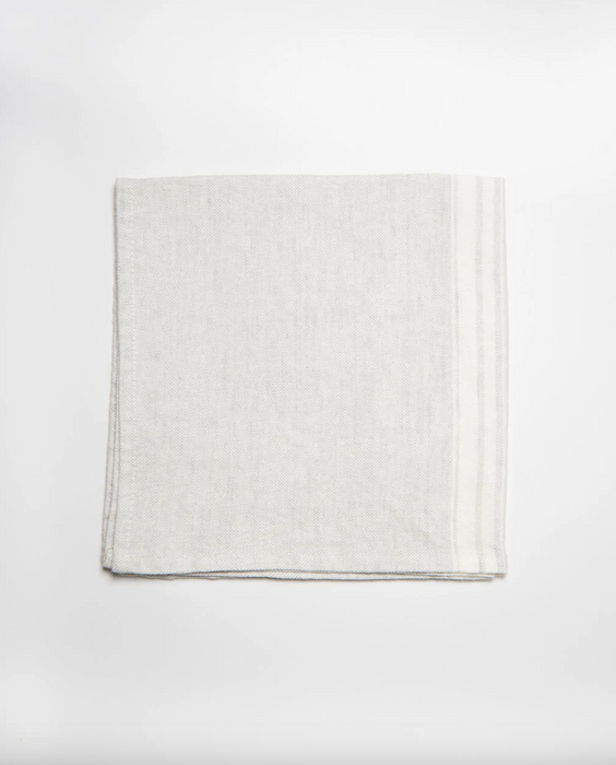 Linen Way Napkin - Grey with White Stripes